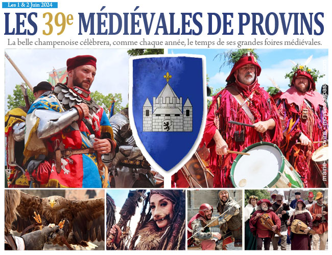 Animations médiévales et compagnies invitées à Provins - Carte postale Médiévale 2024