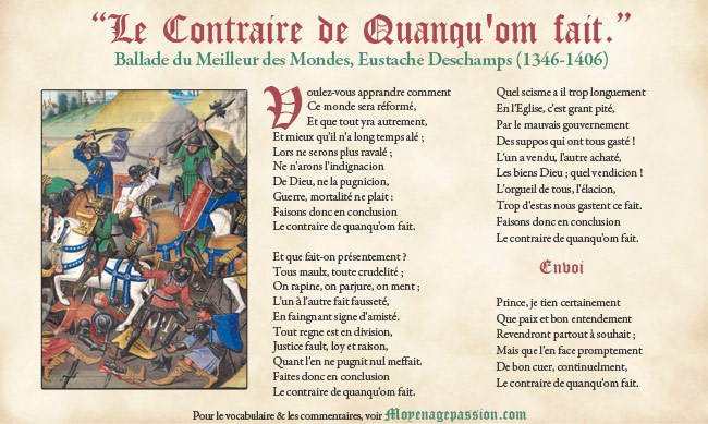 La poésie médiévale satirique d'Eustache illustrée avec une enluminure des Chroniques des Empereurs de David Aubert (Bibliothèque de l'Arsenal Ms-5089)
